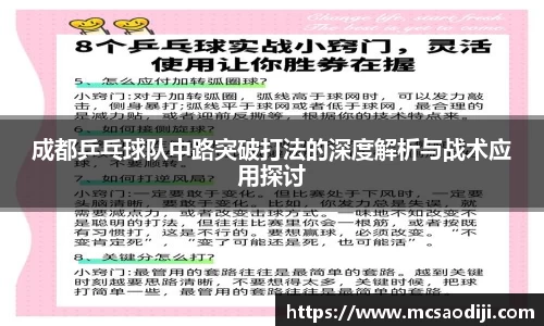 成都乒乓球队中路突破打法的深度解析与战术应用探讨